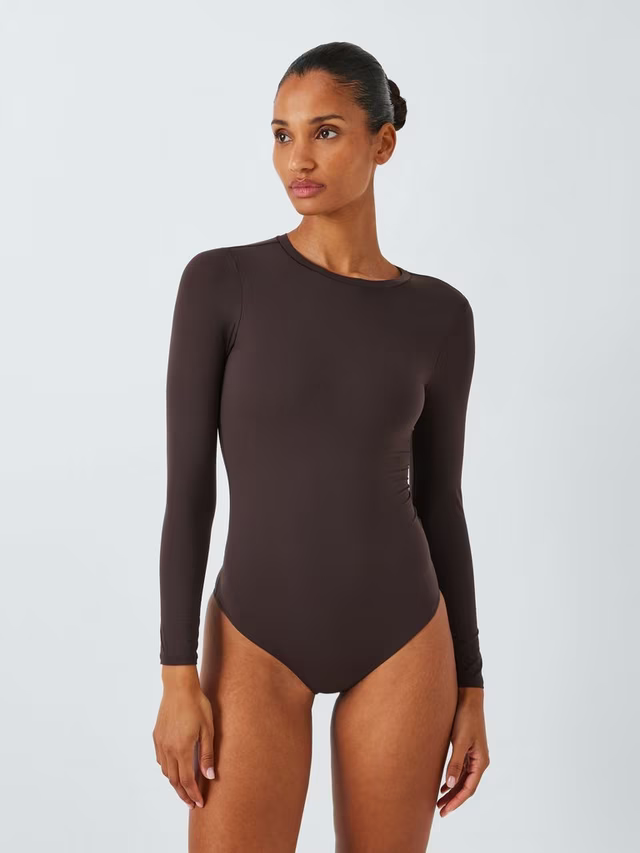 Smoothing Long Sleeve Bodysuit - Chocolate