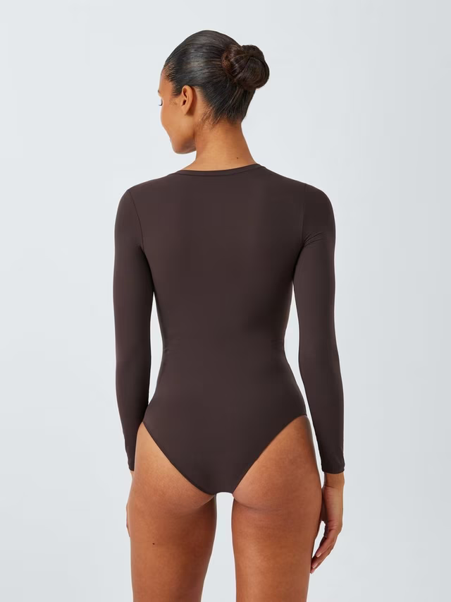 Smoothing Long Sleeve Bodysuit - Chocolate