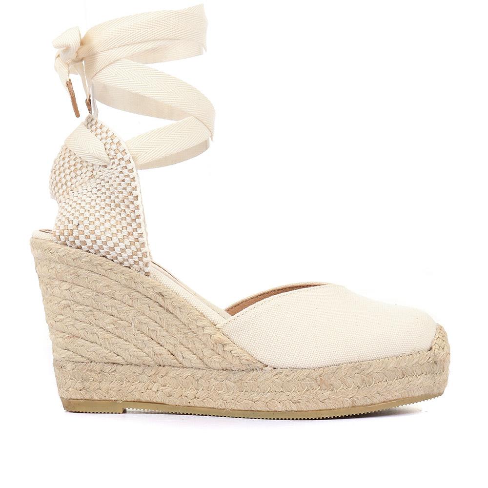 Alyssa Wedge Espadrille Sandals - Beige