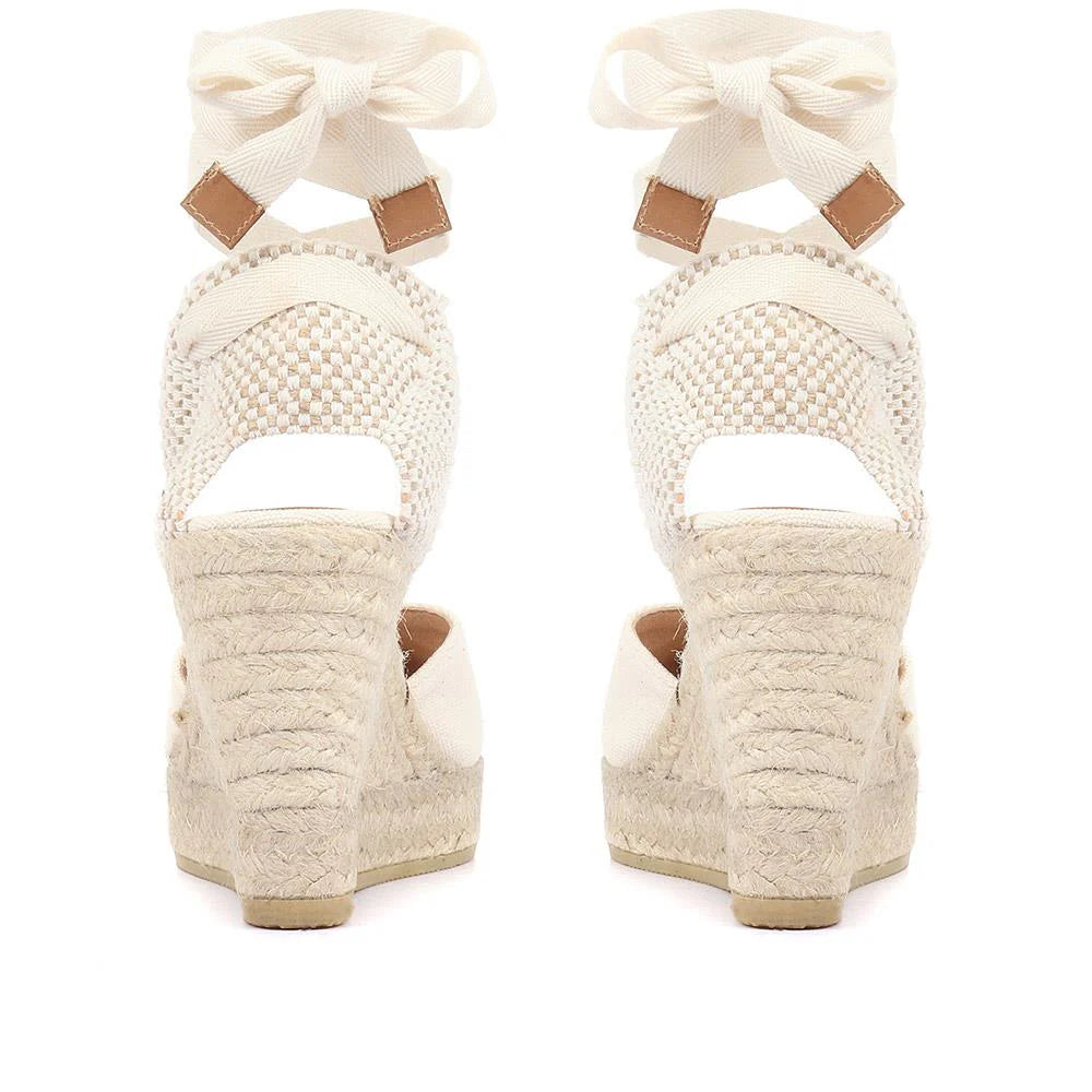 Alyssa Wedge Espadrille Sandals - Beige