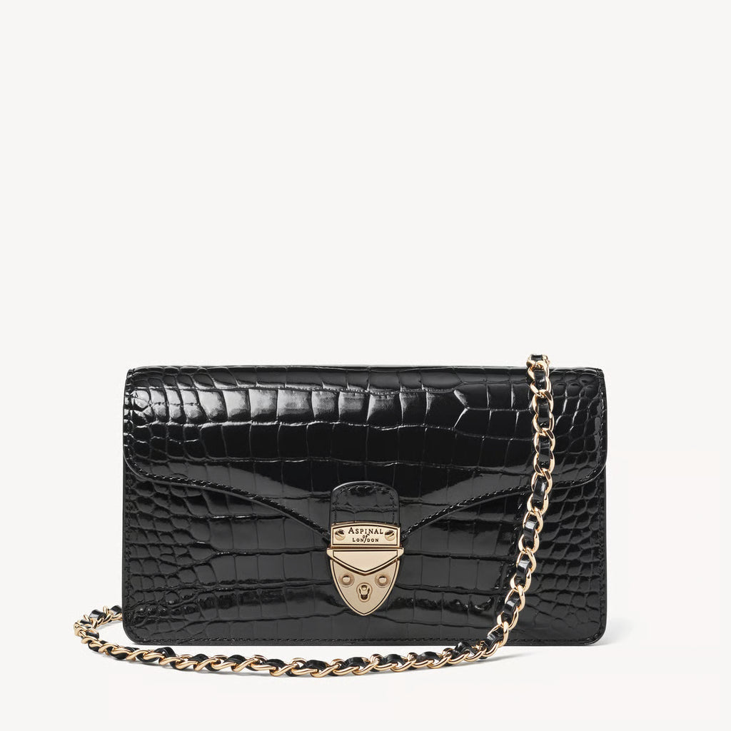 Mayfair Clutch Bag  - Black Patent Croc