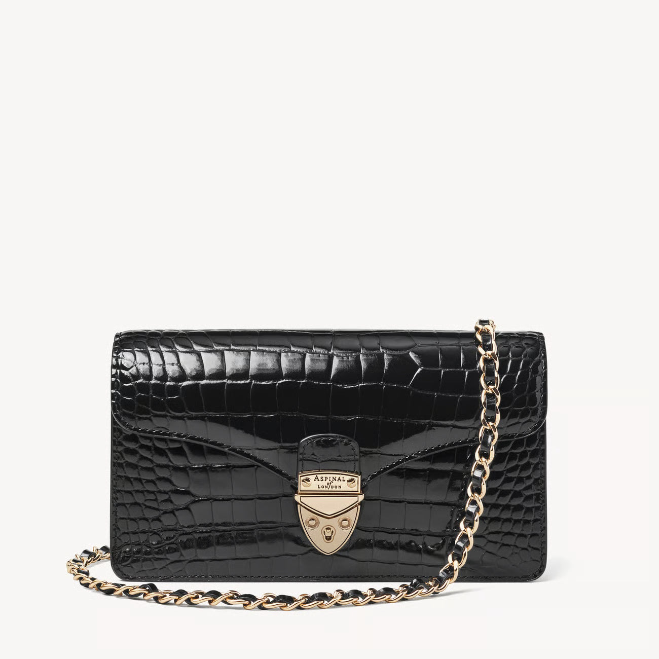 Mayfair Clutch Bag  - Black Patent Croc