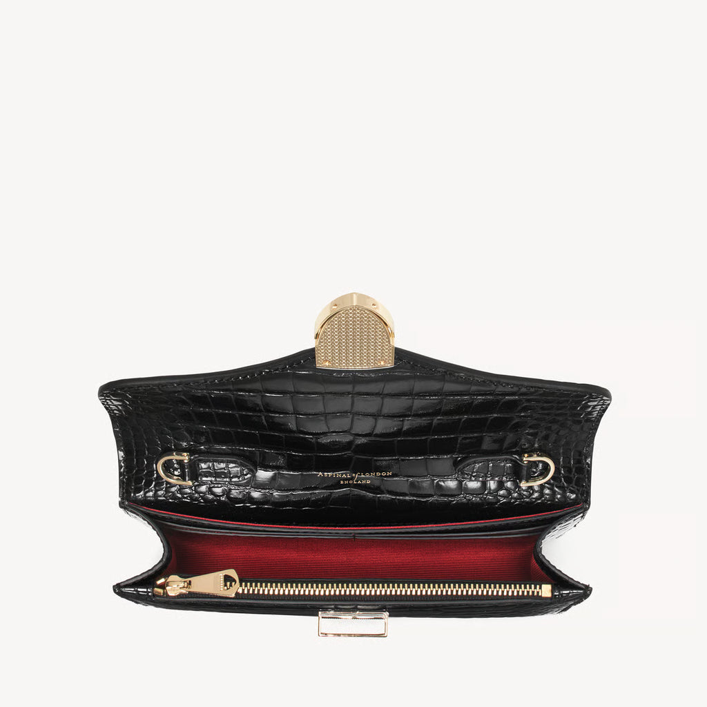 Mayfair Clutch Bag  - Black Patent Croc