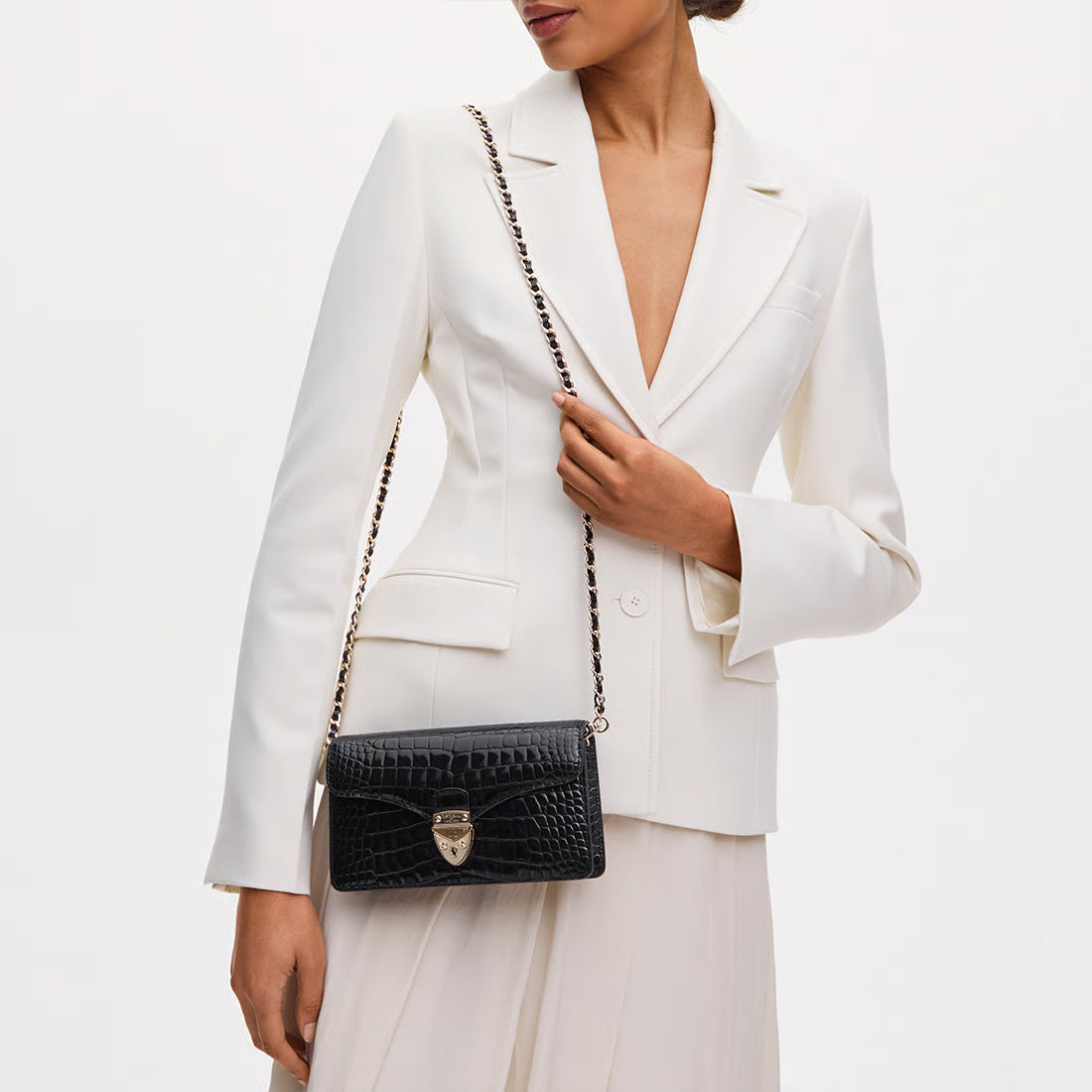 Mayfair Clutch Bag  - Black Patent Croc