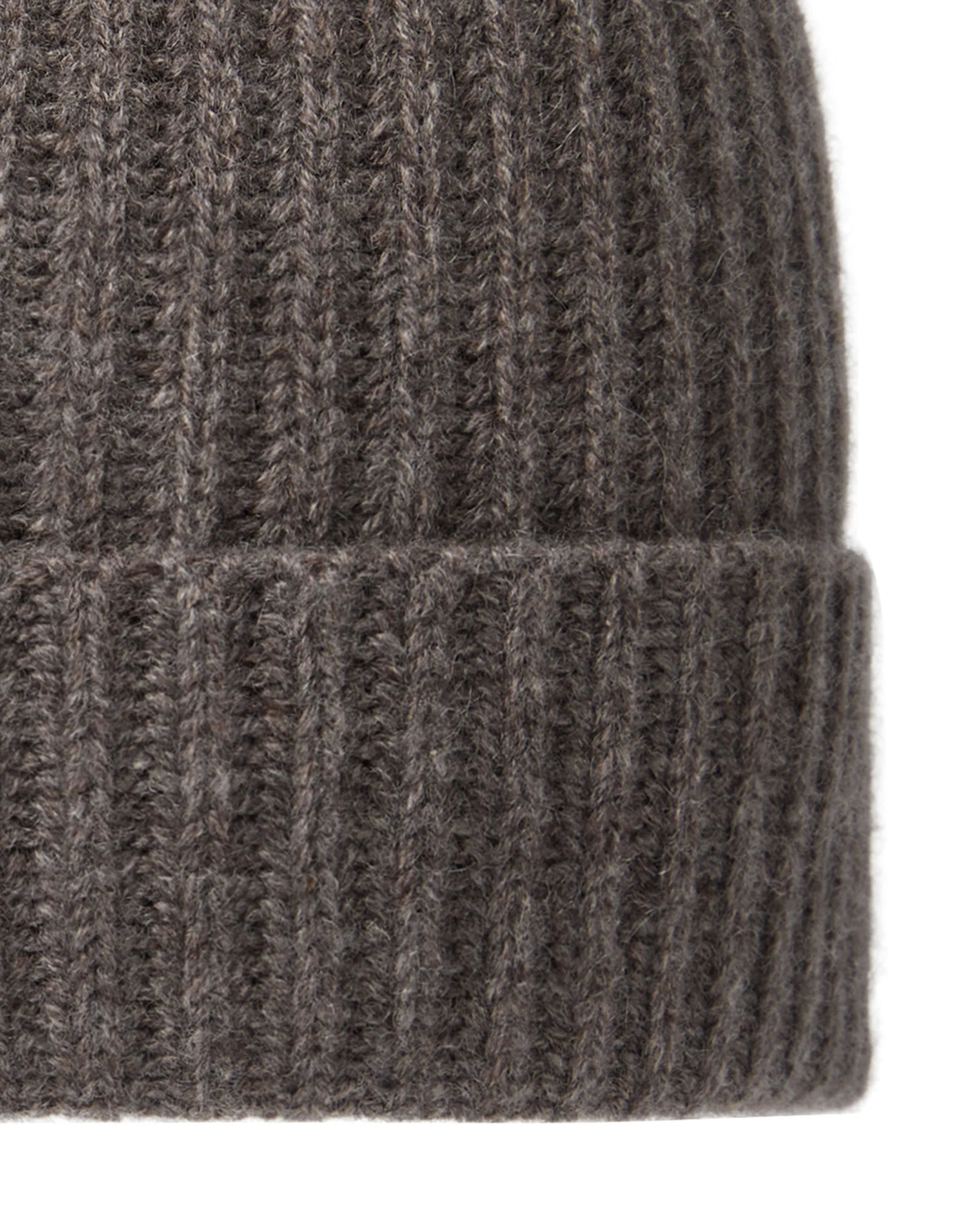 Ribbed Cashmere Hat - Otter Brown